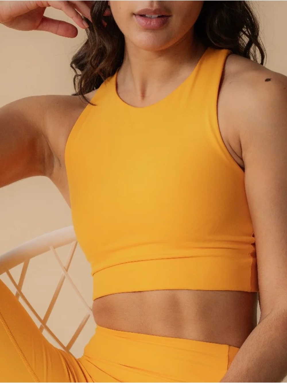 Girlfriend Collective Dylan Bra in shade “Golden Glow” (Size S)